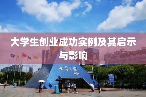 大学生创业成功实例及其启示与影响