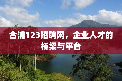 合浦123招聘网，企业人才的桥梁与平台