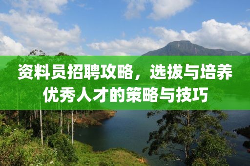 资料员招聘攻略，选拔与培养优秀人才的策略与技巧