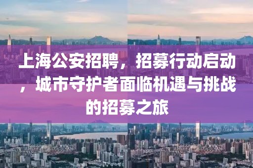 上海公安招聘，招募行动启动，城市守护者面临机遇与挑战的招募之旅