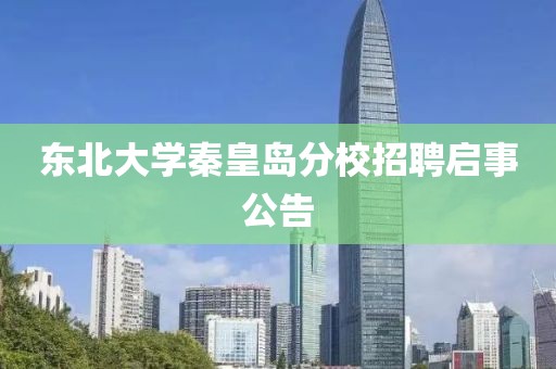 东北大学秦皇岛分校招聘启事公告