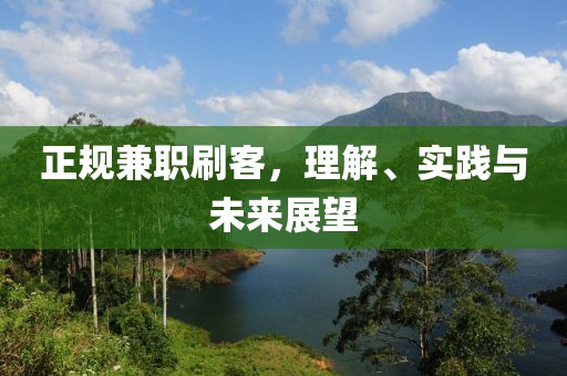 正规兼职刷客，理解、实践与未来展望