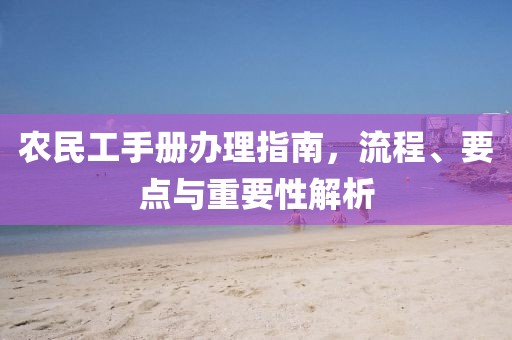 农民工手册办理指南，流程、要点与重要性解析