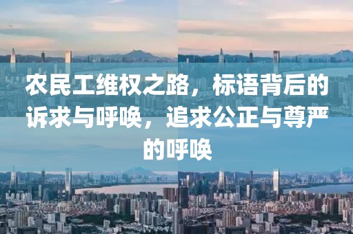 农民工维权之路，标语背后的诉求与呼唤，追求公正与尊严的呼唤